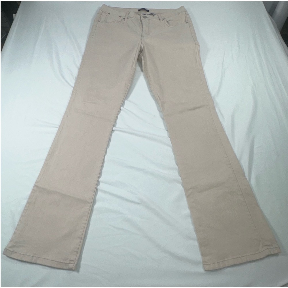 Bandolino Sheryl Baby Boot Jeans Tan Khaki Stretch Denim Pants Size 12 DB41605